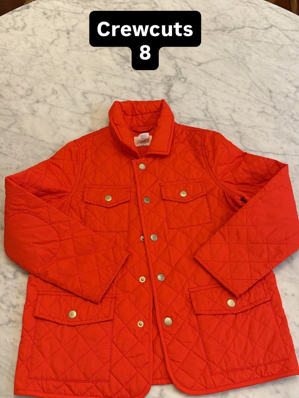 Crewcuts Quilted Orange-Red Puffer Jacket